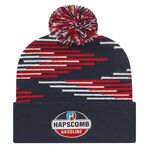 Buy Embroidered In Stock Bar Knit Cap With Cuff