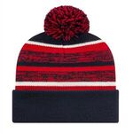 In Stock Fleece Lined Knit with Cuff - Navy-red-white