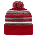 In Stock Fleece Lined Knit with Cuff - Red-heather-white