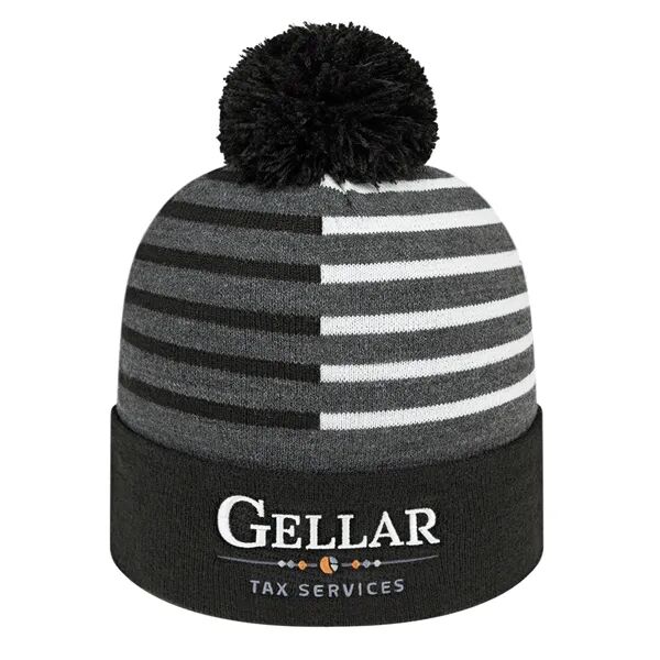 Main Product Image for Custom Embroidered Half Color Knit Cap with Cuff