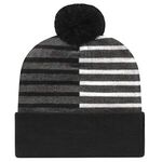 In Stock Half Color Knit Cap with Cuff -  