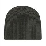 In Stock Ribbed Knit Beanie - Dark Heather