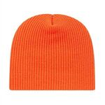 In Stock Ribbed Knit Beanie - Neon Blaze