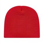 In Stock Ribbed Knit Beanie - True Red