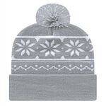 In Stock Snowflake Knit Cap w/ Cuff - Silver