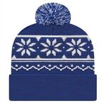 In Stock Snowflake Knit Cap w/ Cuff -  