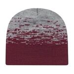 In Stock Static Pattern Knit Beanie - Maroon-heather