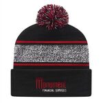 Buy Embroidered In Stock Variegated Striped Knit Cap With Cuff