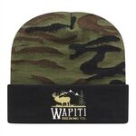 Buy Embroidered Woodland Camo Knit Cap With Cuff