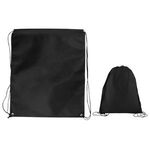 Jumbo Nonwoven Drawstring Cinch-Up Backpack - Black