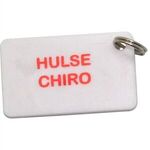 Key Tag Keyring Rectangle - White