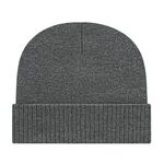 Knit Cap with Ribbed Cuff - Dark Heather Gray