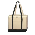 Large Cotton Canvas Kooler Bag - Natural With Black