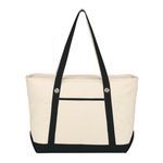 Large Cotton Canvas Sailing Tote Bag -  