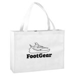 LARGE NON-WOVEN SHOPPING TOTE BAG - White