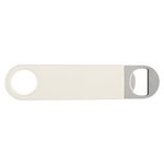 Large Vinyl Coated Stainless Steel Bottle Opener - White