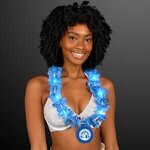 LED Blue Lei with Blue Medallion -  