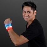 LED Flash Tube Bracelets - Assorted Red, White & Blue -  