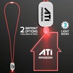 Buy LED Neon Lanyard with Acrylic House Pendant - Red