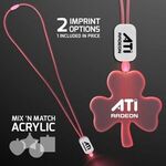 Buy LED Neon Lanyard with Acrylic Shamrock Pendant - Red