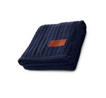 Leeman(TM) Cable Knit Sherpa Throw - Blue-navy