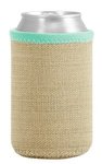 Liam Burlap Neoprene Can Insulator - Ice Green