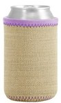 Liam Burlap Neoprene Can Insulator - Lilac Breeze