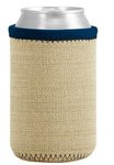 Liam Burlap Neoprene Can Insulator - Navy