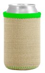 Liam Burlap Neoprene Can Insulator - Neon Green