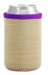 Liam Burlap Neoprene Can Insulator - Purple