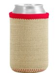 Liam Burlap Neoprene Can Insulator - Red