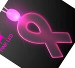 Light-up acrylic ribbon LED necklace - Pink - Pink