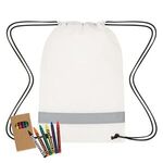 LIL' BIT REFLECTIVE NON-WOVEN COLORING DRAWSTRING BAG