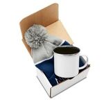 Log Cabin Warm Gift Set - Navy Blue-white