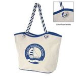 MAUI 8 OZ. LAMINATED COTTON TOTE BAG - Natural Blue