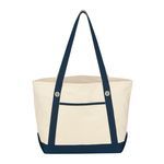 Medium Cotton Canvas Sailing Tote Bag -  