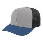 Melange Trucker Mesh Back Cap - Silver-indigo Blue-black