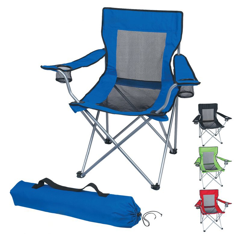 Main Product Image for Imprinted Mesh Folding Chair With Carrying Bag