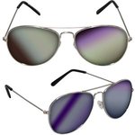 Metal Aviator Glasses - Silver-silver