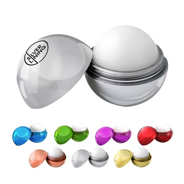 Main Product Image for Custom Printed Metallic Finish Round Lip Balm