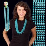 Metallic Teal Mardi Gras Beads -  