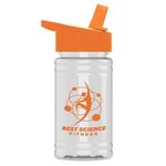 Mini 16 oz. PETE Sports Bottle with Flip Straw lid -  