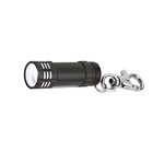 Mini Aluminum LED Flashlight With Key Clip - Black