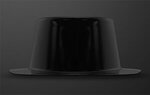 Mini Black Plastic Top Hat - Black