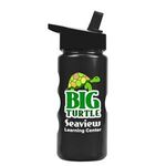 Mini Peak - 22 oz. Metalike Bottle w/ Flip Straw Lid-Digital - Metallic Black