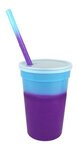 Mood 17 oz. Stadium Cup/Straw/Lid Set - Blue to Purple