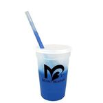 Mood 17 oz. Stadium Cup/Straw/Lid Set - Frosted to Blue