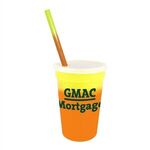 Mood 17 oz. Stadium Cup/Straw/Lid Set - Yellow to Orange