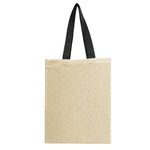 Natural Cotton Canvas Tote Bag - White-black