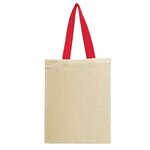 Natural Cotton Canvas Tote Bag - White-red